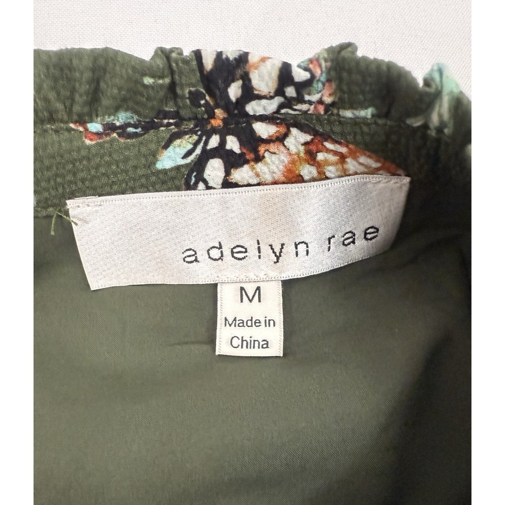 Adelyn Rae Green Butterfly Dress 3/4 Sleeve Pockets Womens Size M - Picture 3 of 9